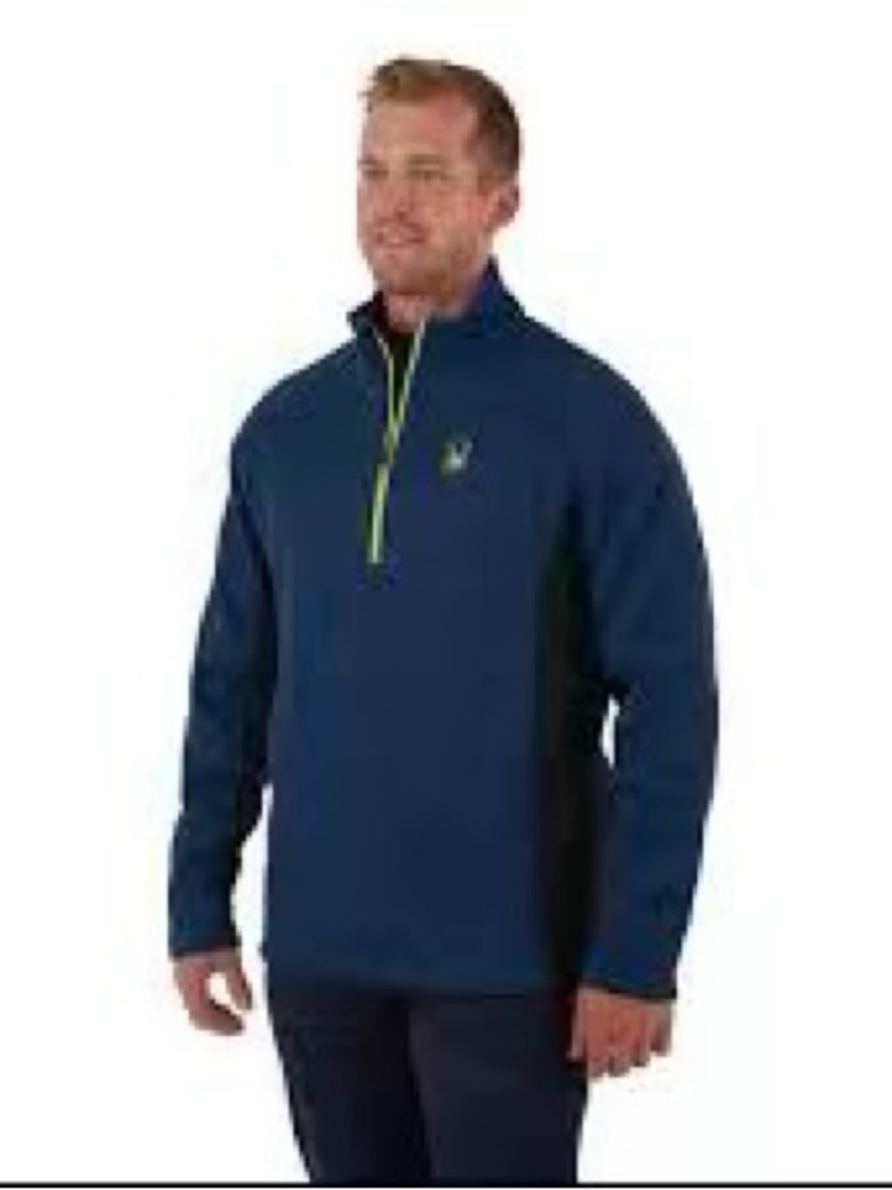 Spider Men's Gray Quarter-Zip Knit Sweater with Blue Accent